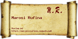 Marosi Rufina névjegykártya